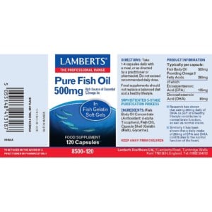 Pure Fish Oil 500 mg label